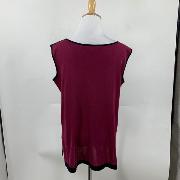 Misook Tank Women PS Small Petite Berry Exclusively Cap Sleeve Split Hem Acrylic - Picture 5 of 9